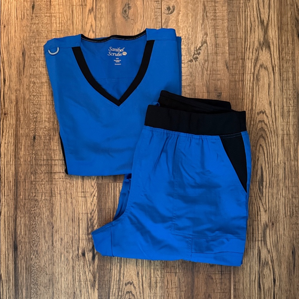 Scrubstar Royal Blue Scrub Set with Black Accents